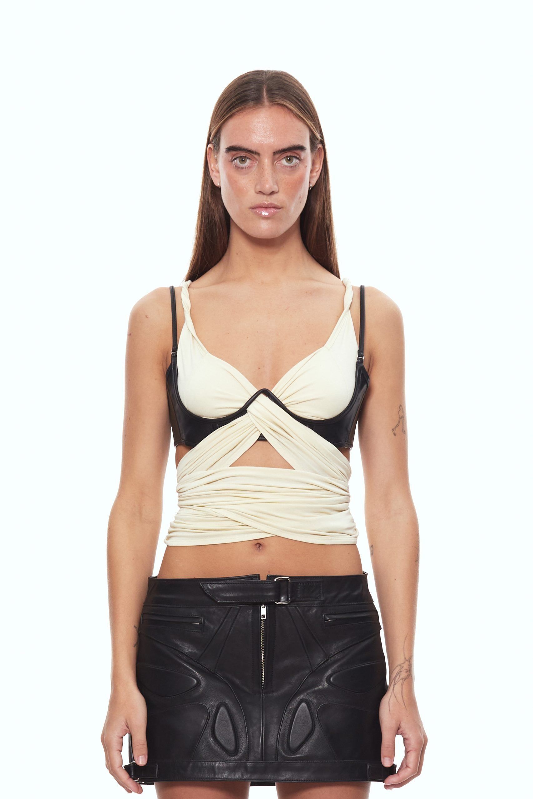 YELLOW WRAP BRA